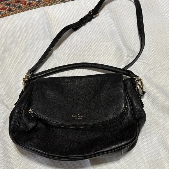 Kate Spade Black Pebbled Leather Shoulder Bag and crossbody
